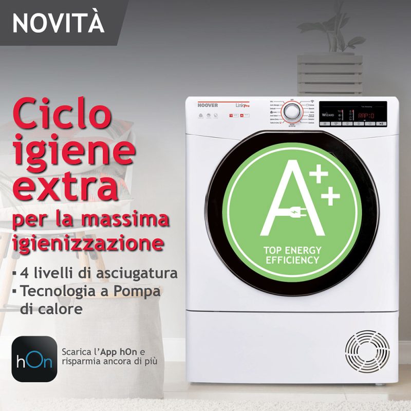 Hoover LINK X-CARE HLPB4H7A2TBEX-11 asciugatrice Libera installazione Caricamento frontale 7 kg A++ Bianco